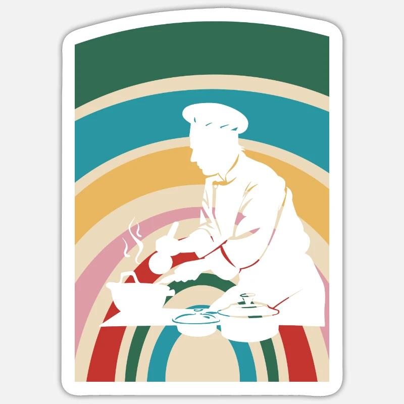 Cooking Chef - Sticker size S (10 x 10 cm) - white matte
