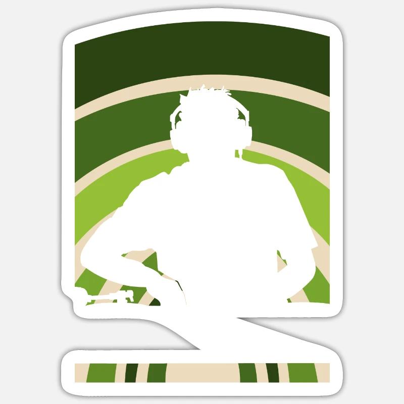 Djing DJ - Sticker size S (10 x 10 cm) - white matte