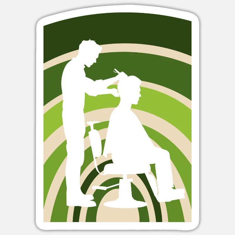 Coiffeur Coiffure Ciseaux Sticker taille S (10 x 10 cm)