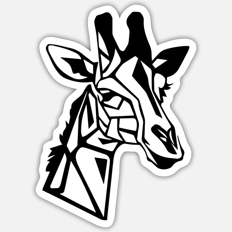 Giraffe - Sticker Größe S (10 x 10 cm) - Mattweiß