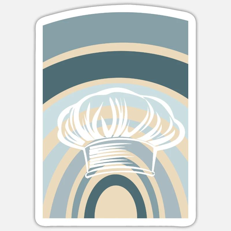 Cuisinier Chef étoilé - Sticker taille S (10 x 10 cm) - blanc mat