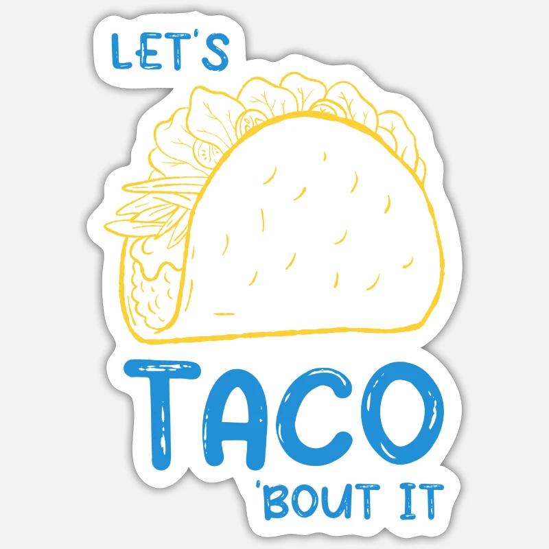 Parlons tacos - Sticker taille S (10 x 10 cm) - blanc mat