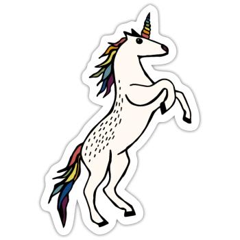 Wild Unicorn - Sticker size S (10 x 10 cm) - white matte - Front