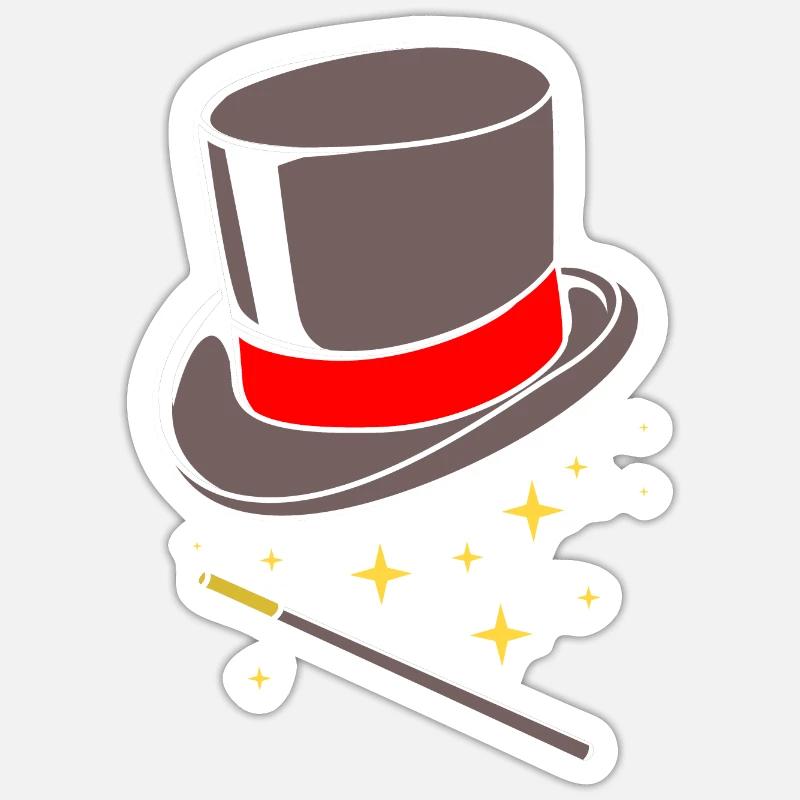 magicien magicien - Sticker taille S (10 x 10 cm) - blanc mat