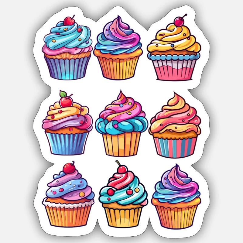 Cupcake - Sticker size S (10 x 10 cm) - white matte