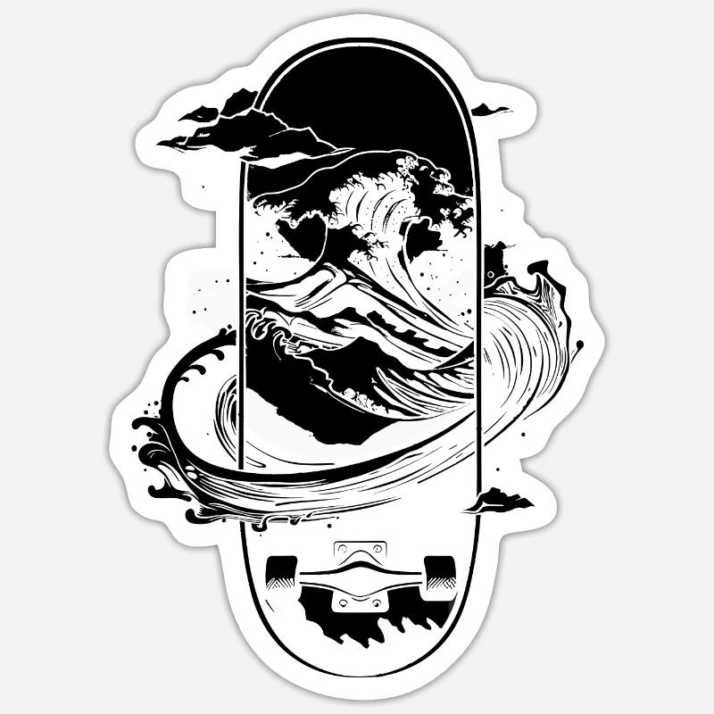 Skateboarding Graphics - Sticker size S (10 x 10 cm) - white matte