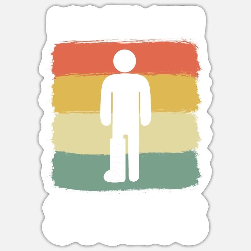 Broken leg - Sticker size S (10 x 10 cm) - white matte