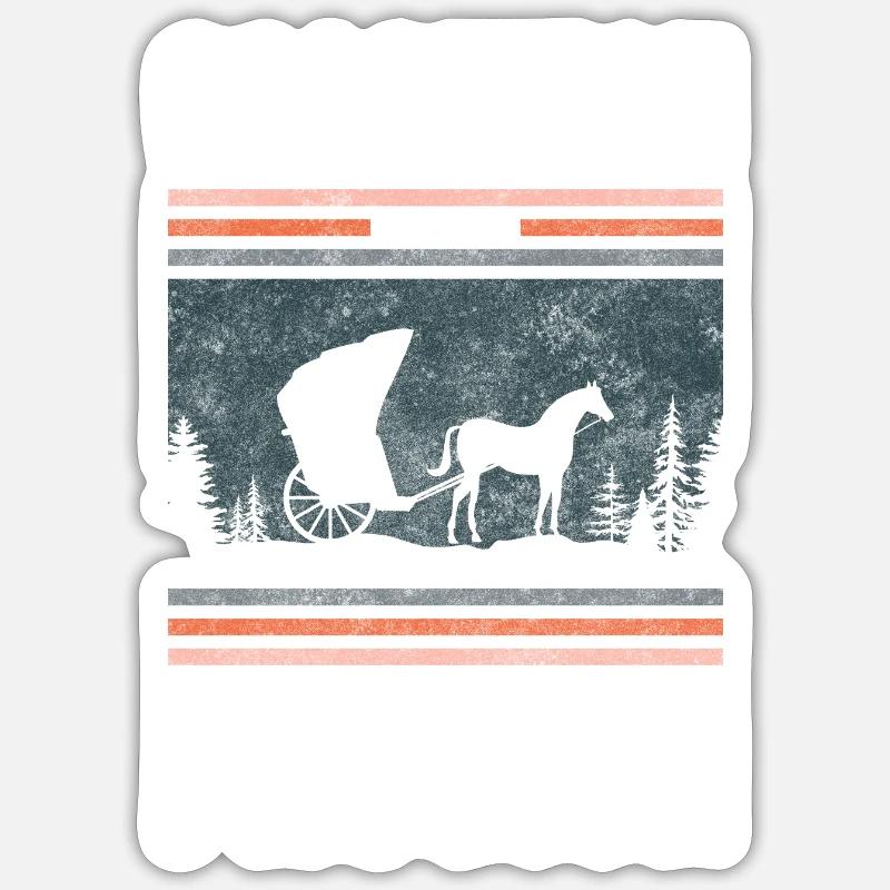 Pferdekutscher Hobby Oldschool - Sticker Größe S (10 x 10 cm) - Mattweiß