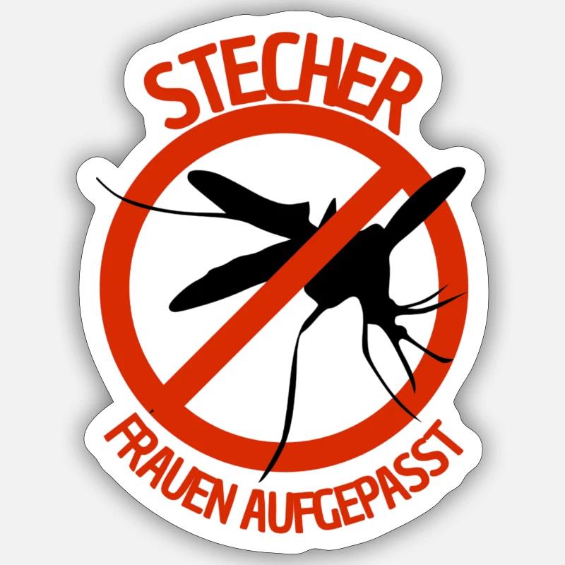Stecher Männergeschenk - Sticker Größe S (10 x 10 cm) - Mattweiß