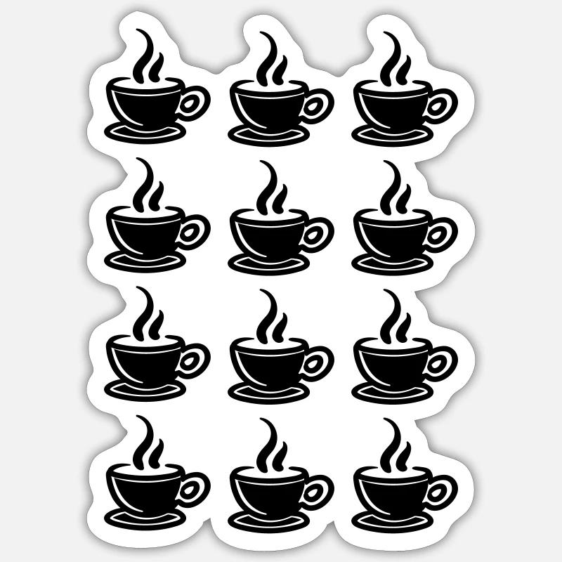Kaffee - Sticker Größe S (10 x 10 cm) - Mattweiß