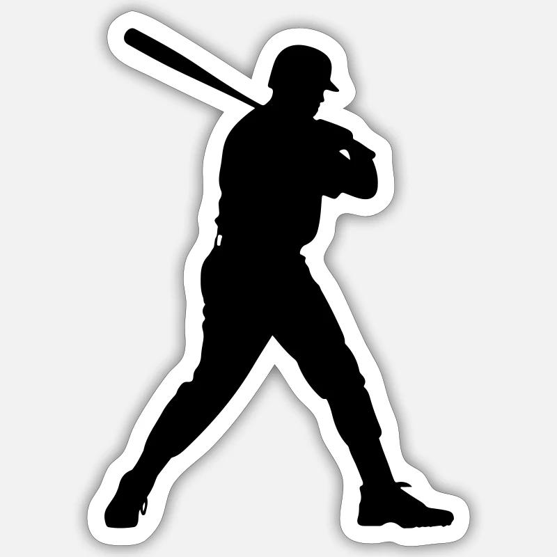Baseball Mann Symbol - Sticker Größe S (10 x 10 cm) - Mattweiß