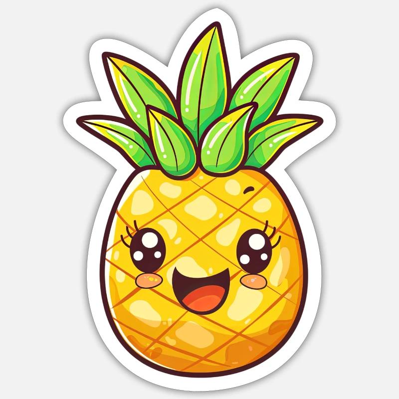 Pineapple with face Sticker size S (10 x 10 cm)