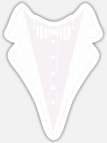 tuxedo hemd - Sticker Größe S (10 x 10 cm) - Mattweiß