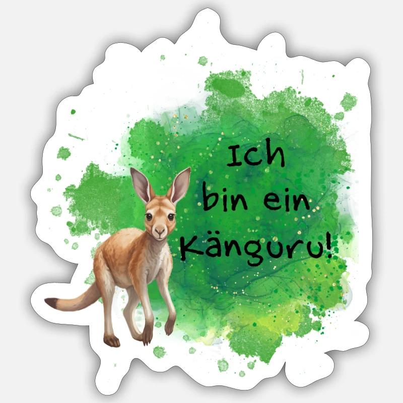Ich bin ein Känguru! Sticker Größe S (10 x 10 cm)