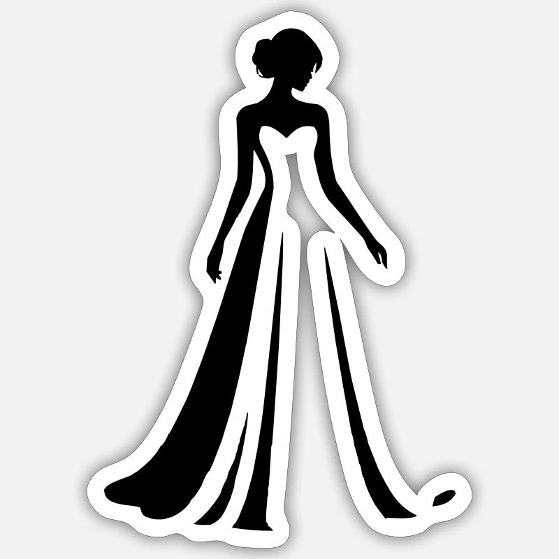 Mariée - Sticker taille S (10 x 10 cm) - blanc mat