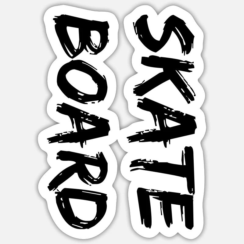 Patin - Sticker taille S (10 x 10 cm) - blanc mat
