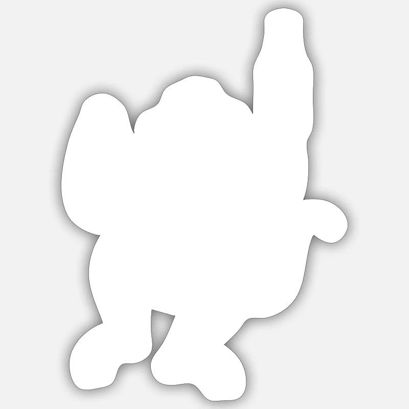 Affe Bier Besoffen - Sticker Größe S (10 x 10 cm) - Mattweiß