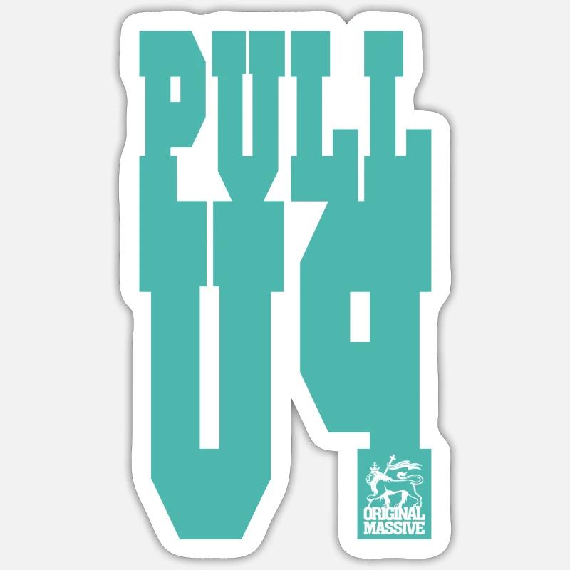 Pull Up - turquoise Sticker taille S (10 x 10 cm)