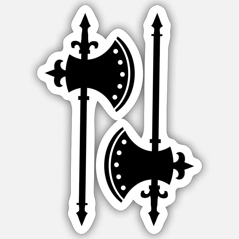 Axes - Sticker taille S (10 x 10 cm) - blanc mat