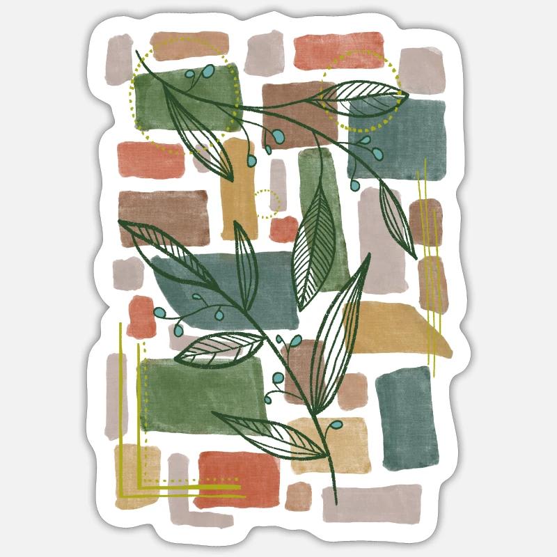 Plantes - Sticker taille S (10 x 10 cm) - blanc mat