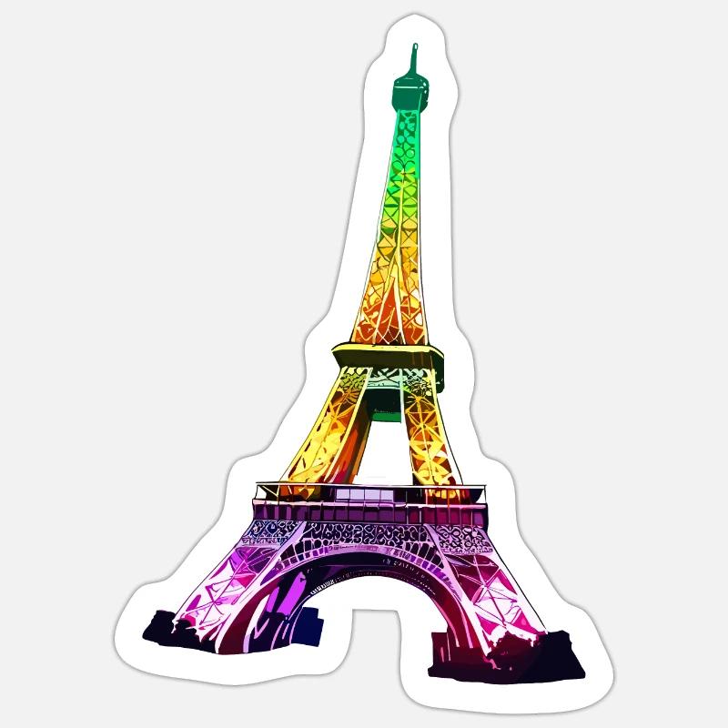 Eiffel tower #17 - Sticker taille S (10 x 10 cm) - blanc mat