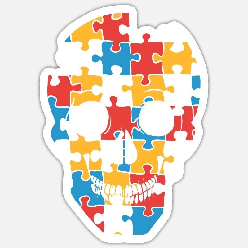 Puzzkull - Sticker taille S (10 x 10 cm) - blanc mat