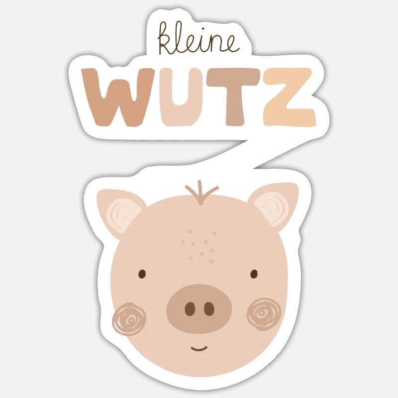 Petit Cochon beige - Sticker taille S (10 x 10 cm) - blanc mat