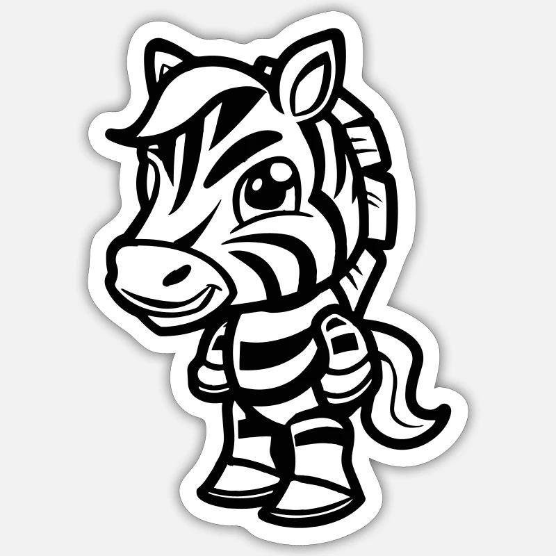 Zebra Comic - Sticker size S (10 x 10 cm) - white matte