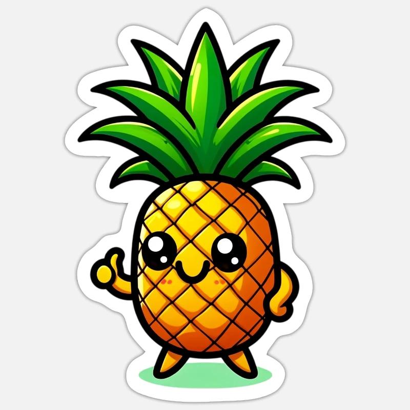 Pineapple - Sticker size S (10 x 10 cm) - white matte
