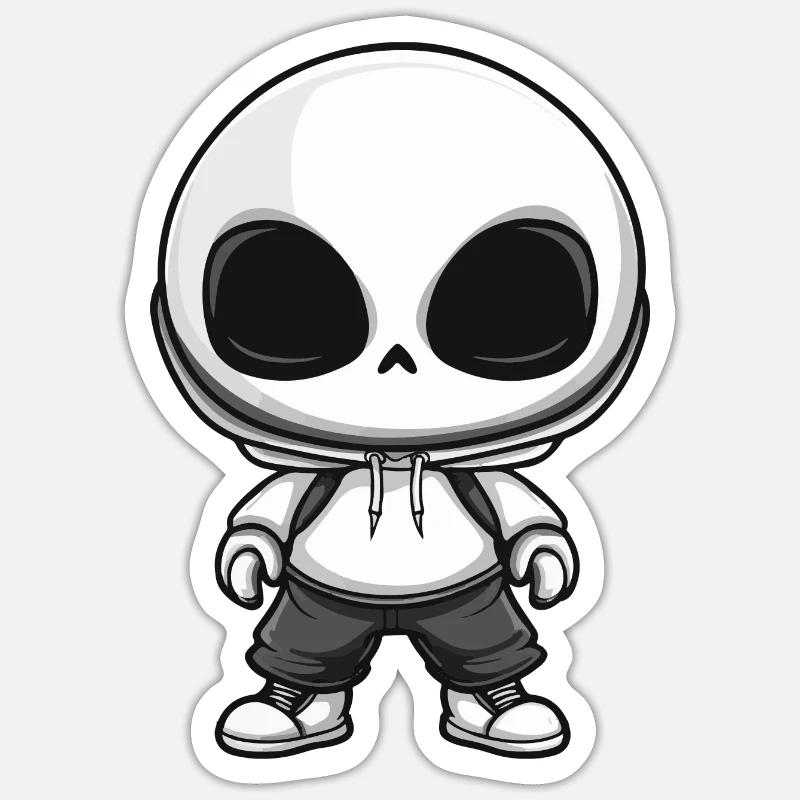 Zombie Halloween Skeleton Comic - Sticker size S (10 x 10 cm) - white matte