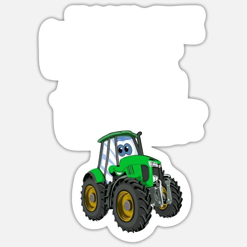 Tausche Bruder Gegen Traktor - Sticker Größe S (10 x 10 cm) - Mattweiß