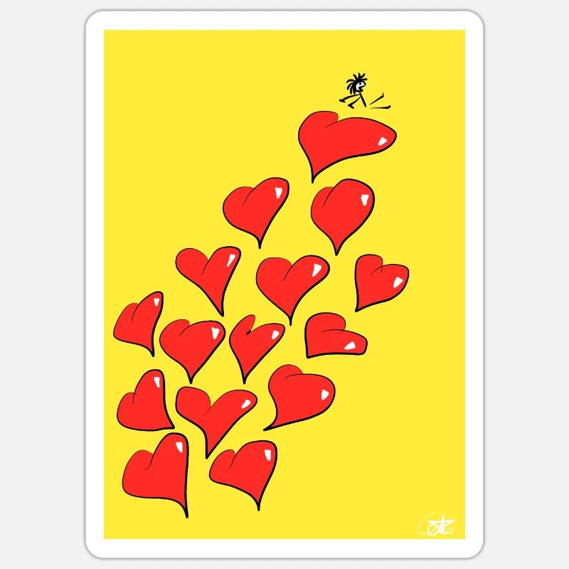 Kuoro on hearts Sticker size S (10 x 10 cm)