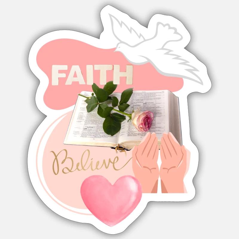 Foi 2 collage - Sticker taille S (10 x 10 cm) - blanc mat