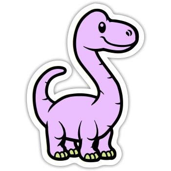 Dinosaur Brontosaurus Comic - Sticker size S (10 x 10 cm) - white matte - Front