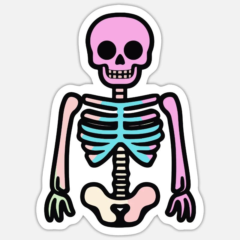 Skeleton Halloween Comic - Sticker size S (10 x 10 cm) - white matte