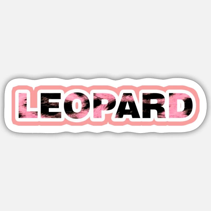 Pink Leopard - Sticker Größe S (10 x 10 cm) - Mattweiß