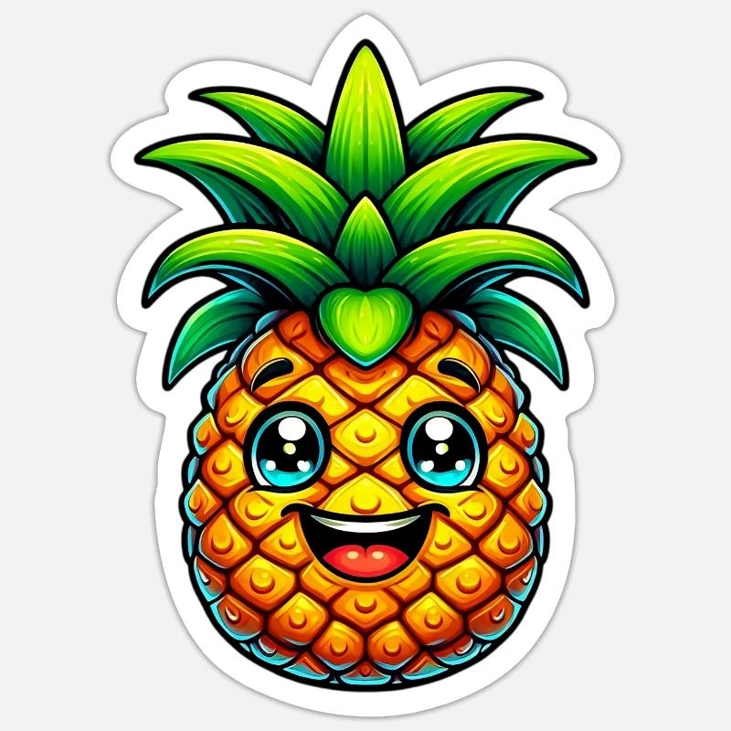 Pineapple - Sticker size S (10 x 10 cm) - white matte