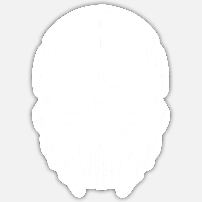 skull3w - Sticker Größe S (10 x 10 cm) - Mattweiß