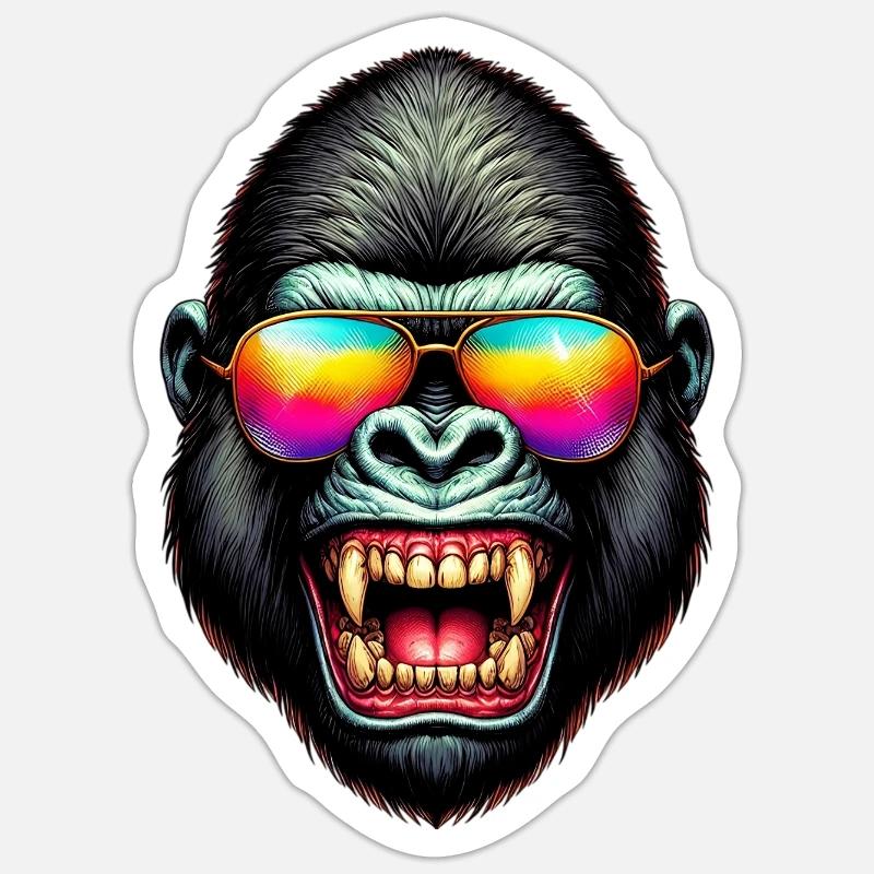 Gorilla - Sticker size S (10 x 10 cm) - white matte