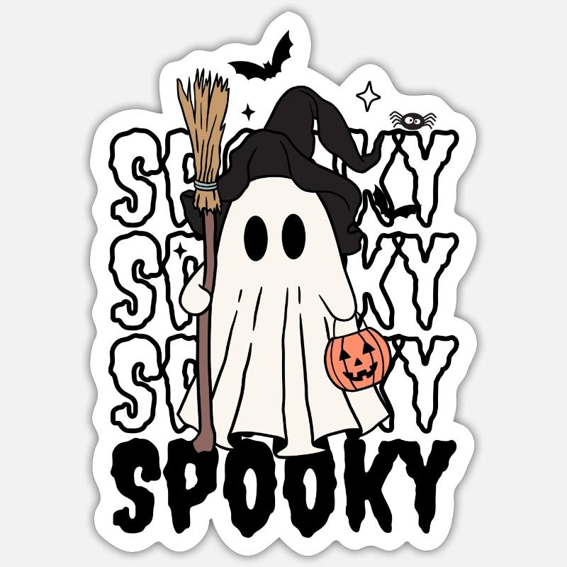 SpookyGeist - Sticker Größe S (10 x 10 cm) - Mattweiß