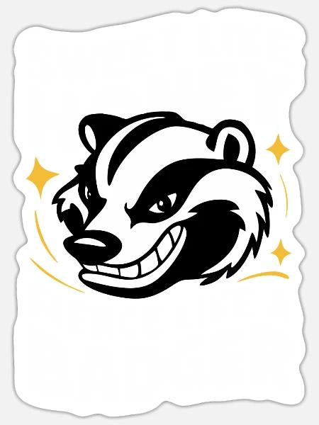 Dachs Honigdachs Tier - Sticker Größe S (10 x 10 cm) - Mattweiß