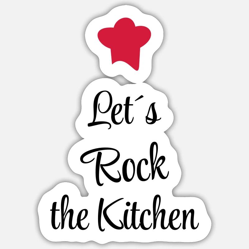 Let's rock the Kitchen - Sticker size S (10 x 10 cm) - white matte