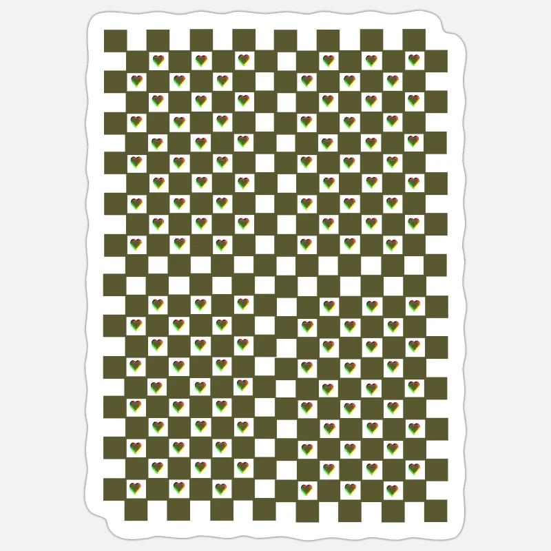 Conception de cœur Sticker taille S (10 x 10 cm)