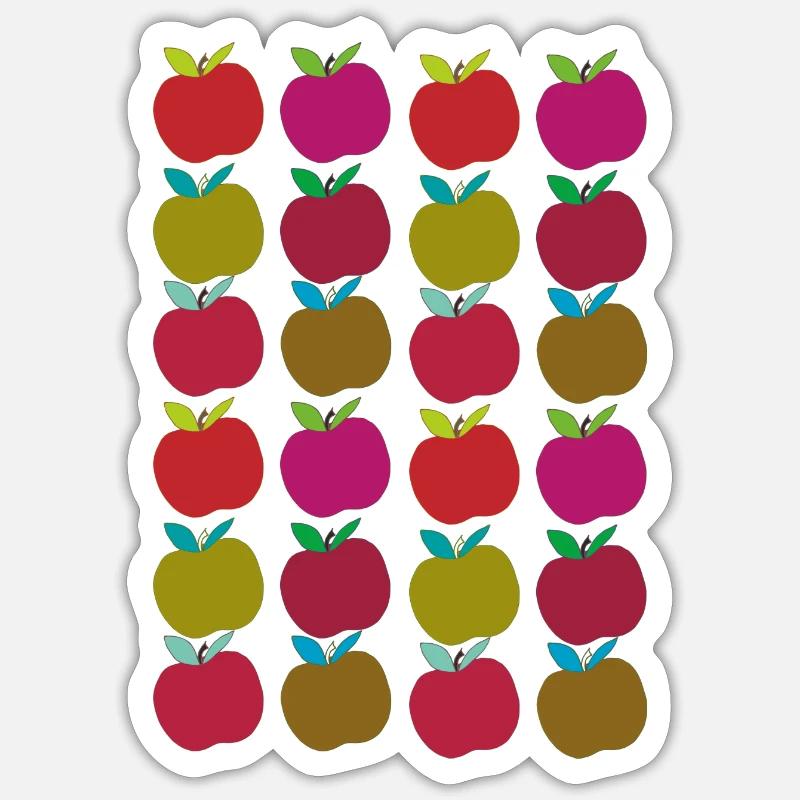 apfelmuster - Sticker Größe S (10 x 10 cm) - Mattweiß