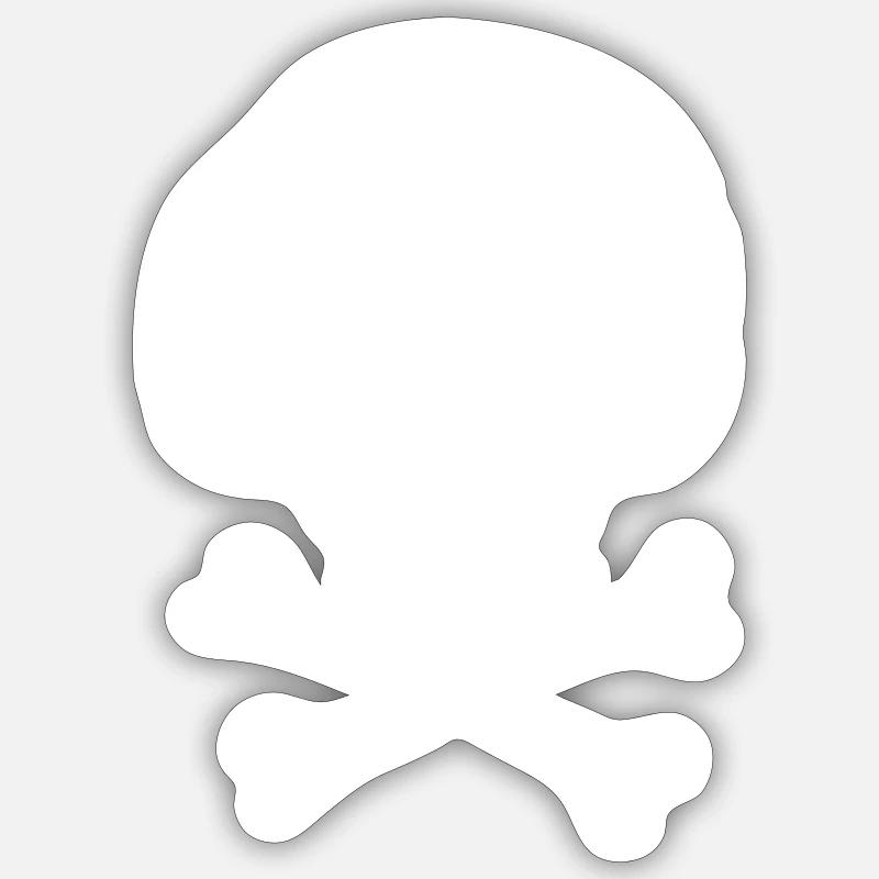 Skull & Bones - Sticker size S (10 x 10 cm) - white matte