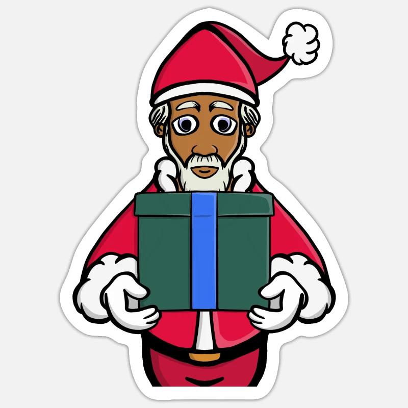 Ein Geschenk vom Weihnachtsmann - Sticker Größe S (10 x 10 cm) - Mattweiß