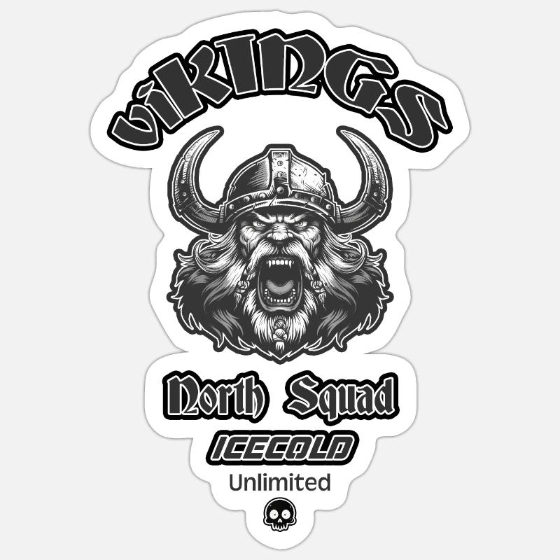 Vikings - Sticker taille S (10 x 10 cm) - blanc mat