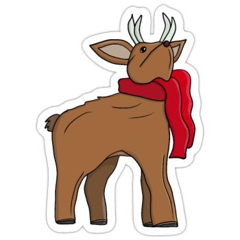 Ein liebenswertes Reh - Sticker Größe S (10 x 10 cm) - Mattweiß - Vorne