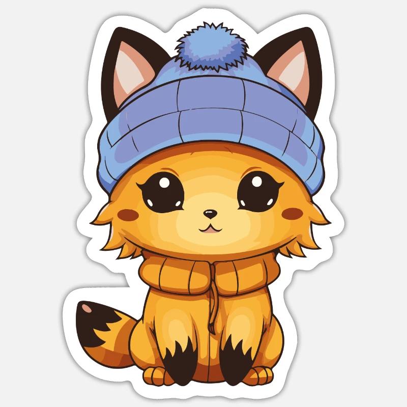 Fuchs Comic - Sticker Größe S (10 x 10 cm) - Mattweiß