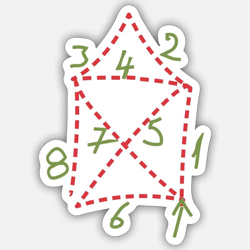 Maison de Saint-Nicolas - dessin - Sticker taille S (10 x 10 cm) - blanc mat